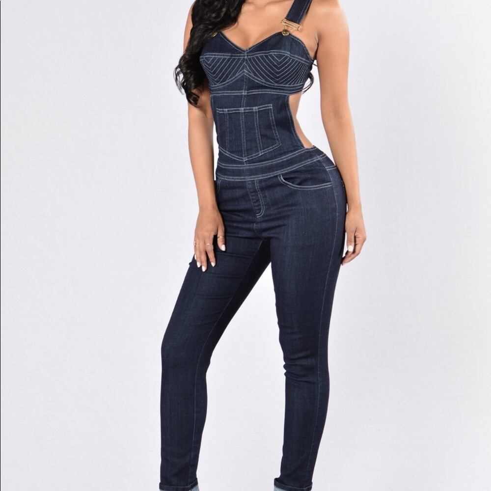 Super cute cut out denim overalls